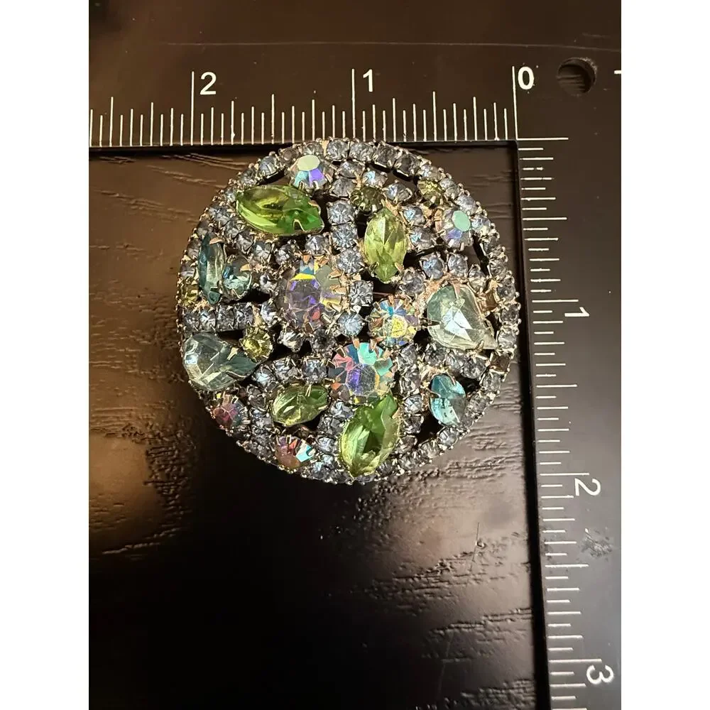 Vintage Open Back Mixed Stone Brooch Pin